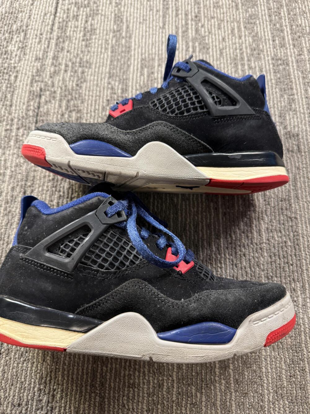 Jordan Air Jordan 4 Retro Shoes Youth Size 3Y Black Blue Red Sneakers IB4388-003 - Picture 7 of 9